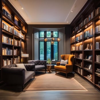 AI generated A cozy reading corner in a bookstore with photo