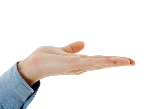 Close up of man hand  geturing photo