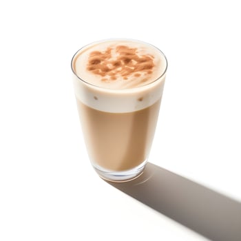 AI generated Dalgona coffee on white background. photo