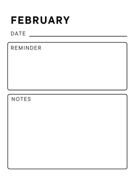 Minimalistic monthly planner page. Notebook pages for notes and goals. planner page template. Modern Business organizer photo