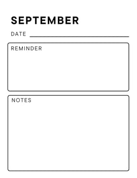 Minimalistic monthly planner page. Notebook pages for notes and goals. planner page template. Modern Business organizer photo
