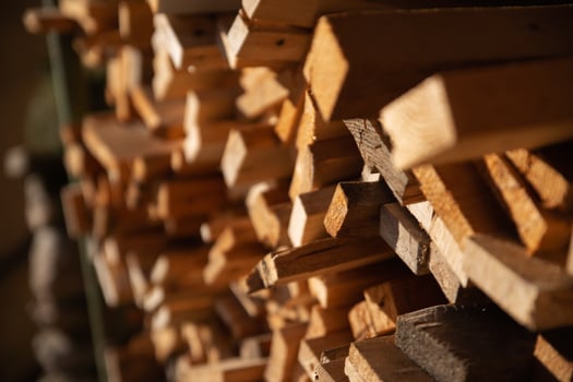 Preparing dry firewood for the winter. photo