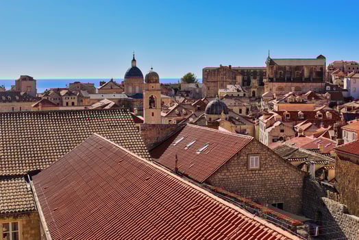 View of the old town of Dubrovnik in Croatia. photo