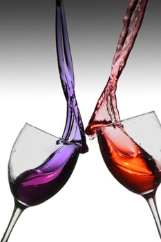 cheers water splash in wine glass photo
