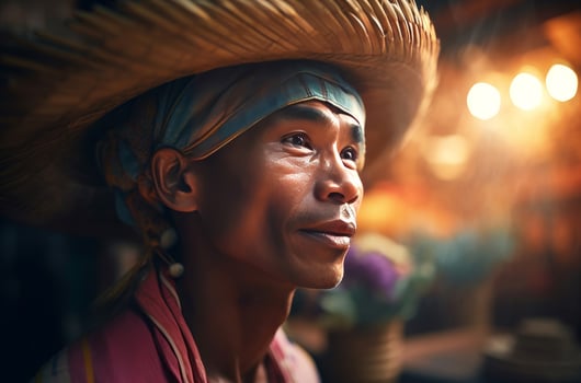 AI generated Stereotypical Thai male. Generate ai photo
