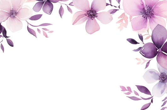 AI generated colorful blossom frame with leaves and flowers backgrounds photo