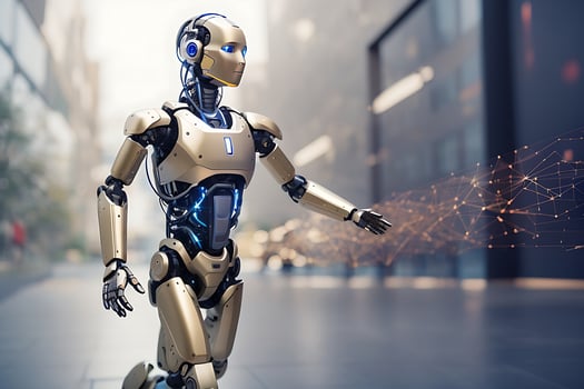 AI generated Artificial intelligence running photo
