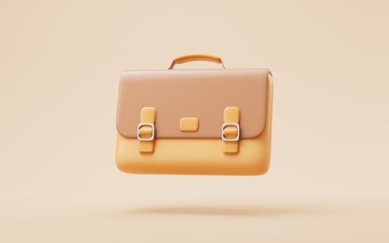 Cartoon style office briefcase, 3d rendering. photo