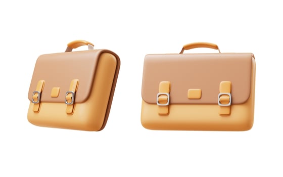 Cartoon style office briefcase, 3d rendering. photo