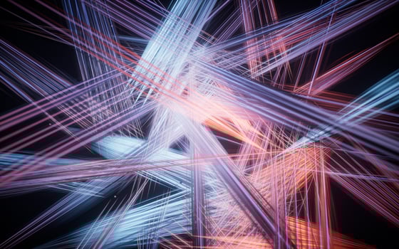 Abstract glowing neon lines background, 3d rendering. photo