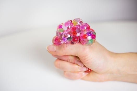 Water balls in a hydrogel. An excellent way of anti-stress, depression, develops motor skills in children. photo