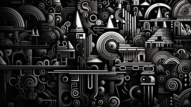 AI generated Abstract doodle background. Surreal style photo