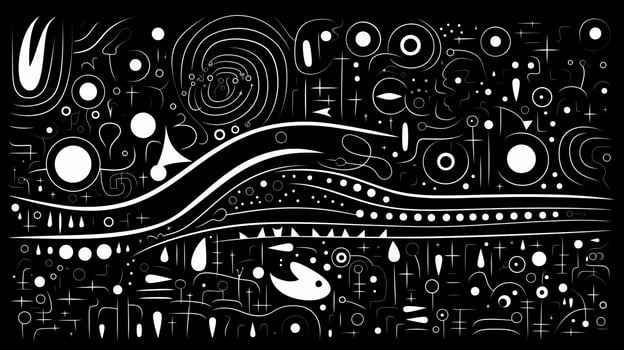 AI generated Abstract background with geometric shapes, lines, circles, dots. Hand drawn style. photo
