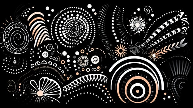 AI generated Abstract futuristic composition in black and white colors. Neo folk style photo