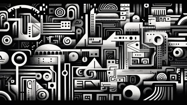 AI generated Abstract futuristic composition. Surrealist style photo