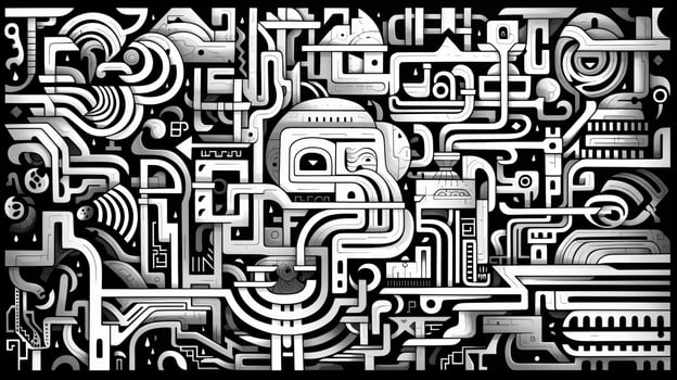 AI generated Abstract futuristic composition. Surrealist style photo