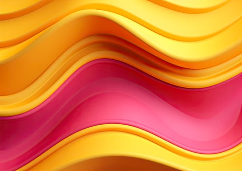 AI generated Pink and Yellow Pattern 3d Wavy Line Abstract Colorful Background photo