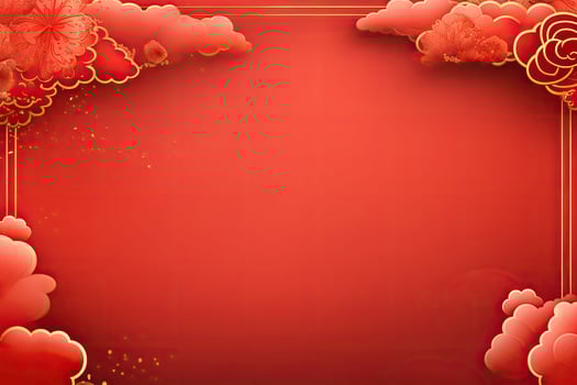 AI generated china new year banner red background photo