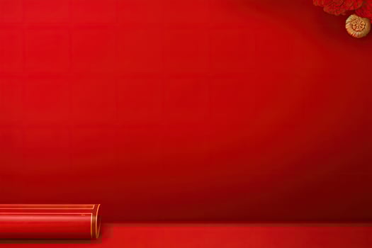 AI generated china new year banner red background photo