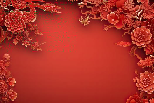 AI generated china new year banner red background photo