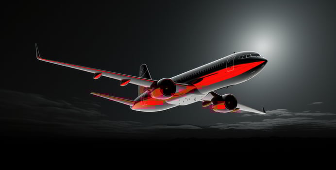 AI generated a airplane flying over the sky, photo
