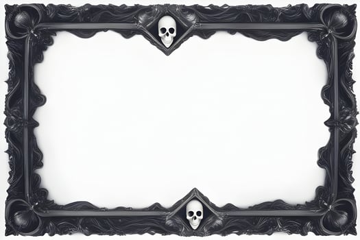 AI generated Skull border frame illustration photo