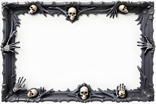 AI generated Skull border frame illustration photo