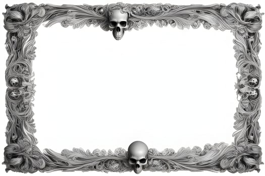 AI generated Skull border frame illustration photo