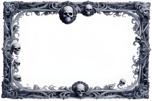 AI generated Skull border frame illustration photo