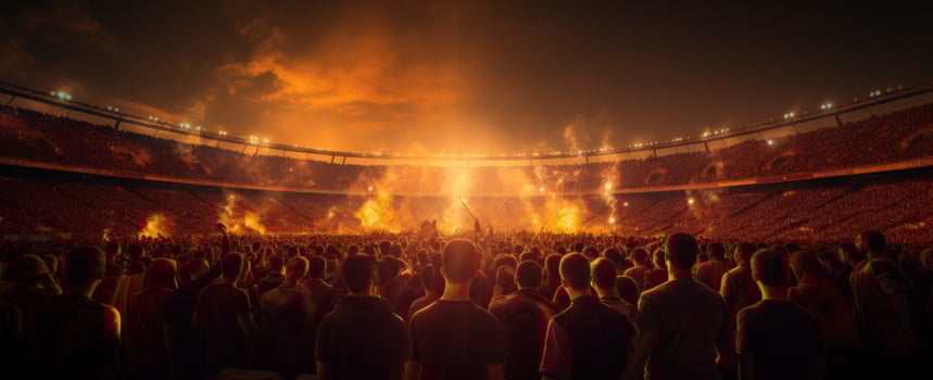 AI generated a group of soccer fans in a stadium, photo