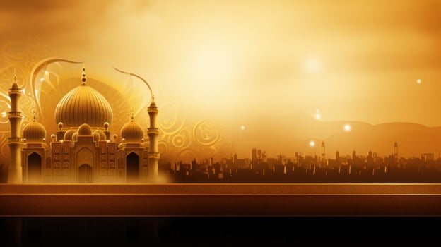 AI generated An extravagant brown and gold background with intricate geometric designs photo