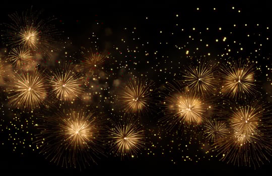 AI generated fireworks illuminated in the sky against a black background, photo