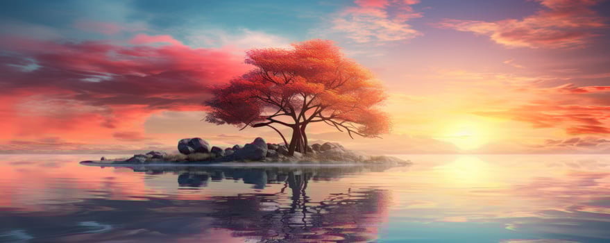 AI generated i have a dream of a tree at sunset, i photo
