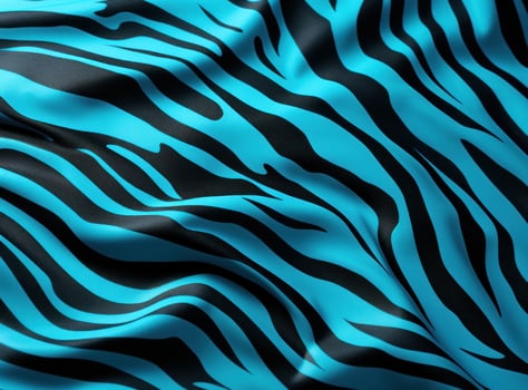 AI generated zebra print fabric on blue, photo