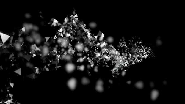 Black background. Design.Light candy in bright computer graphics that fly in different directions continuously. photo