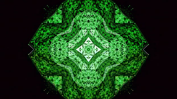Psychedelic animation with hypnotic pattern of squares. Design. Kaleidoscopic animation of moving pattern with squares. Changing shapes of moving kaleidoscopic pattern photo