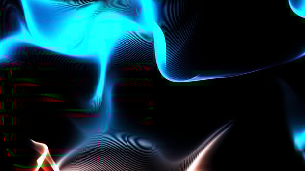 Abstract blue, orange and black background, wave or veil texture. Soft, abstract waves floating slowly, seamless loop. photo