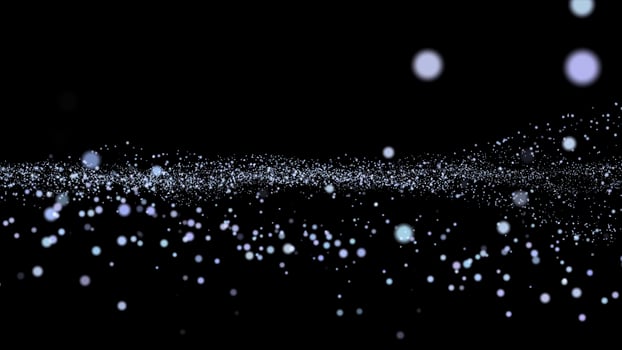 Glittering particles sparkle and drift along. Abstract background with shining bokeh sparkles. Abstract golden bokeh particles. Animation of points in space photo