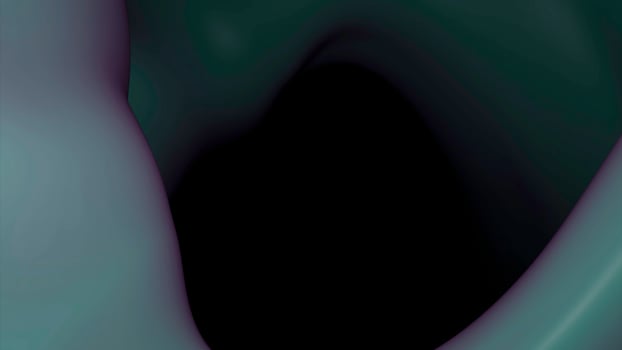 Abstract gradient flowing shapes looking like cave. Design. Dark tunnel with smooth walls. photo