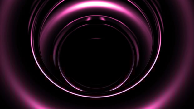 3D circles pulsate and move with wave rotation. Design. 3D circles moving in stream of pulsations. Circles with metallic luster pulsate and emit rotating waves photo