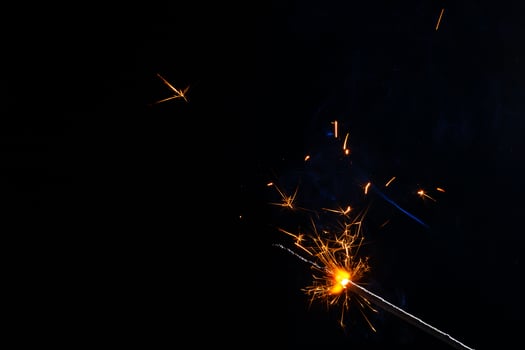 closeup view of burning sparkler photo