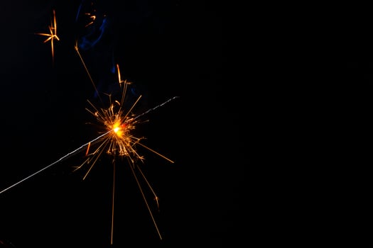 closeup view of burning sparkler photo