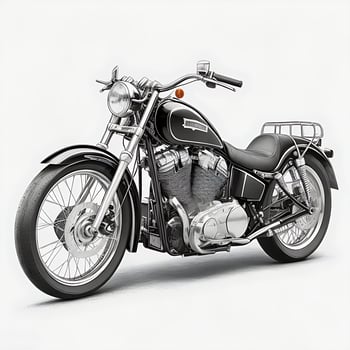 AI generated New Vintage motorcycle black, green and red modern colors photo