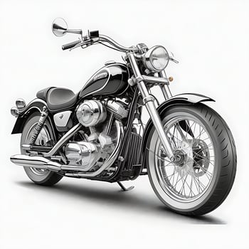 AI generated New Vintage motorcycle black, green and red modern colors photo