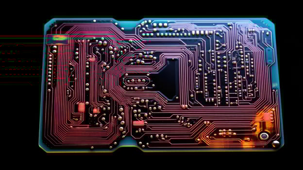 AI generated microchip circuit board tech, ai photo