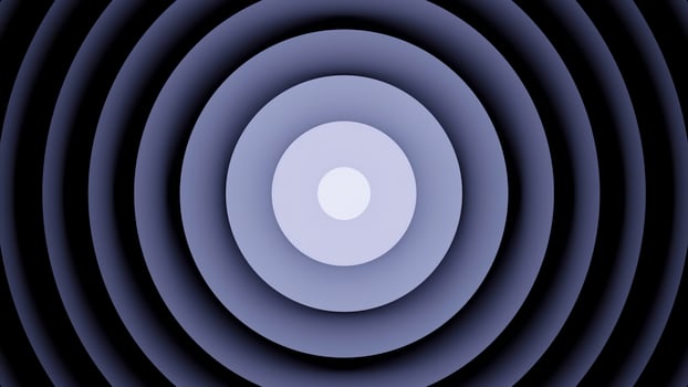 3d rings move with hypnotic effect. Design. Centralized rings are moving slowly. 3D rings move hypnotically in center photo