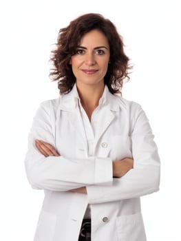 AI generated Professional pharmacist in white background photo