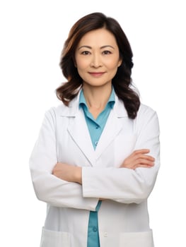 AI generated Professional pharmacist in white background photo