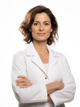 AI generated Professional pharmacist in white background photo