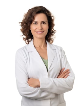 AI generated Professional pharmacist in white background photo